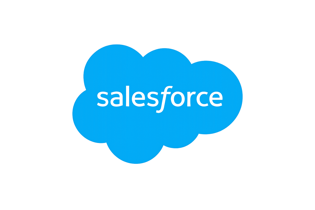 Salesforce logo representing customer relationship management (CRM), cloud computing, automation, analytics, and enterprise business solutions.